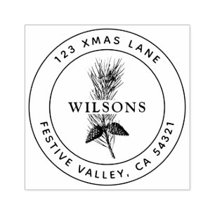 Christmas Vintag Conifers Pine Holiday Adresse Gummistempel