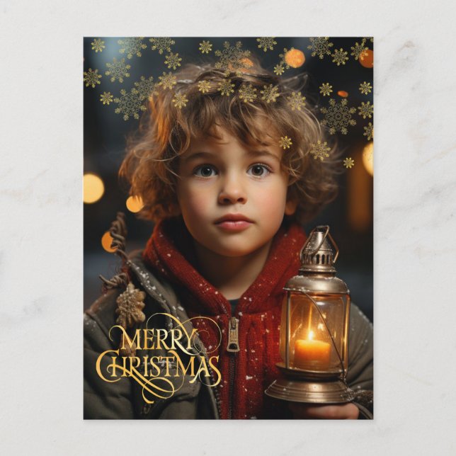 Christmas. Vintag. Herzlichen Glückwunsch. Postkarte (Vorderseite)