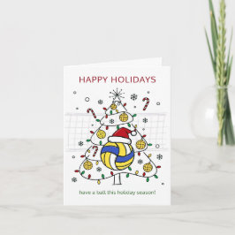 Christmas volleyball Ball Santa Hat Greeting Cards Feiertagskarte