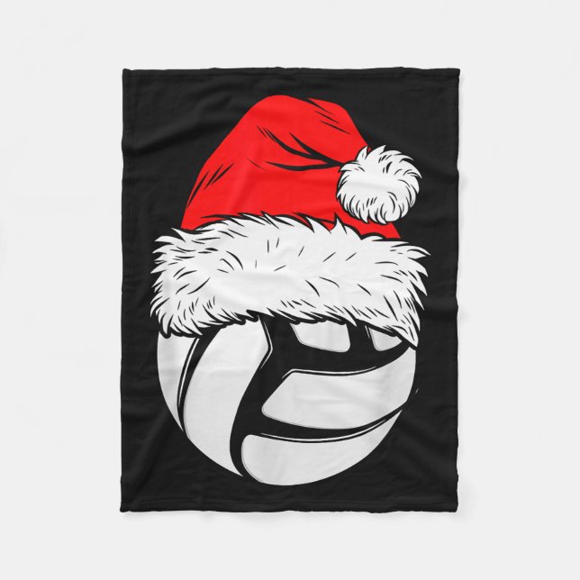 Christmas Volleyball Ball Santa Hat Xmas Matching  Fleecedecke (Vorderseite)