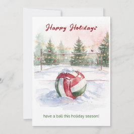 Christmas Volleyball Holiday Greeting Cards Feiertagskarte