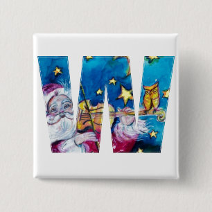 CHRISTMAS W LETTER / INSPIRIERT SANTA MONOGRAM BUTTON