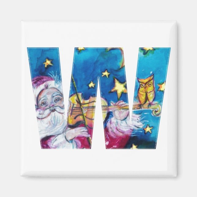 CHRISTMAS W LETTER / INSPIRIERT SANTA MONOGRAM MAGNET (Vorne)