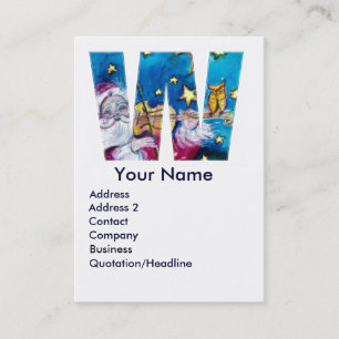 CHRISTMAS W LETTER / INSPIRIERT SANTA MONOGRAM VISITENKARTE