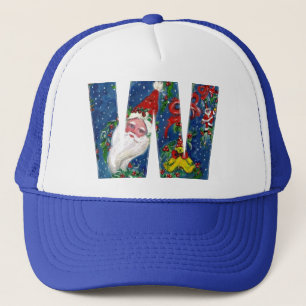CHRISTMAS W LETTER / SANTA CLAUS MIT ROtem RIBBON Truckerkappe