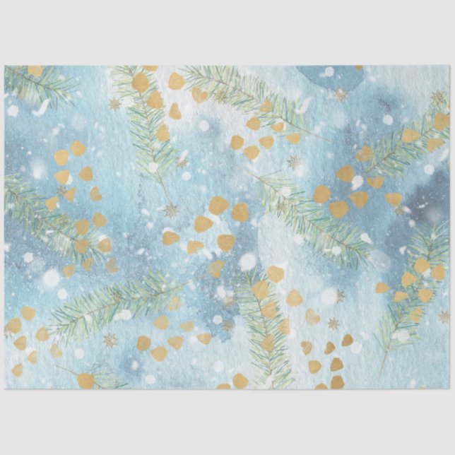 Christmas Watercolor Paper II Design 7 Seidenpapier (Vorderseite)