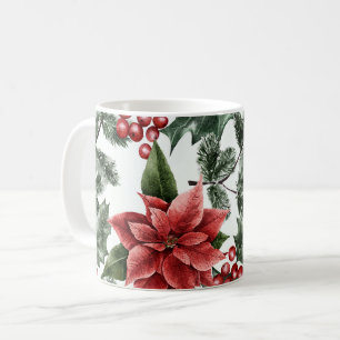 Christmas Watercolor Poinsettia Muster Kaffeetasse