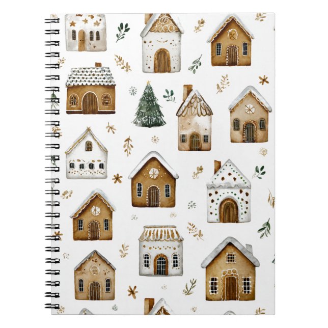 Christmas Watercolor Spiral Notebook – Cute Art Notizblock (Vorderseite)