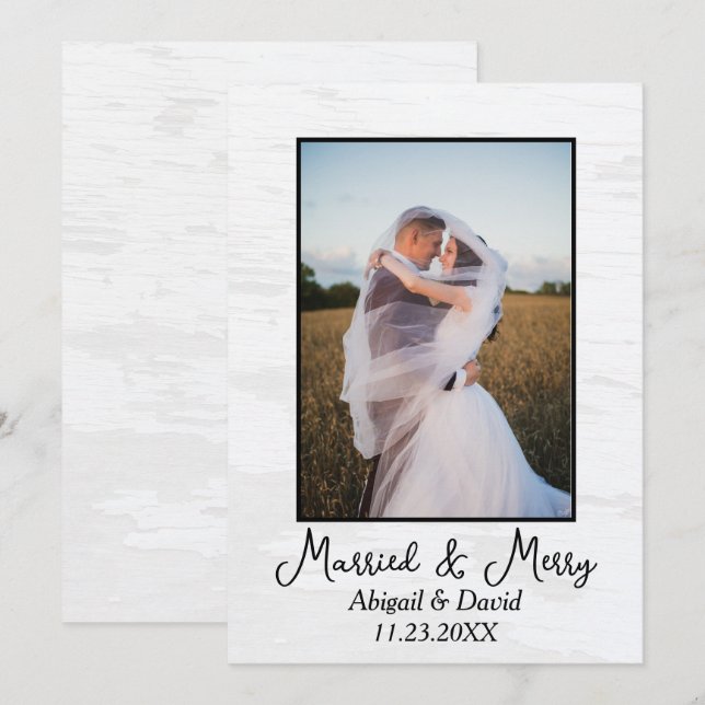 Christmas Wedding Photo Feiertagskarte (Vorne/Hinten)