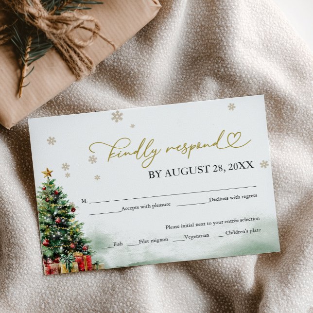 Christmas Wedding RSVP With Food Options (Von Creator hochgeladen)