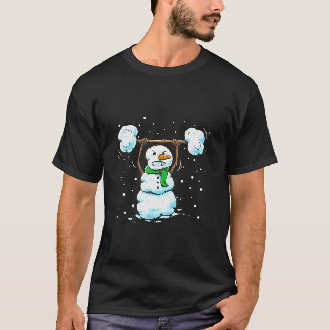 Christmas Weightlifting Snowman Shirt Funny Snowma (Vorderseite)