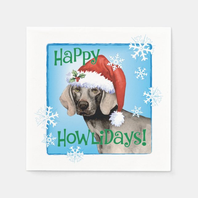 Christmas Weimaraner Napkins Serviette (Vorderseite)