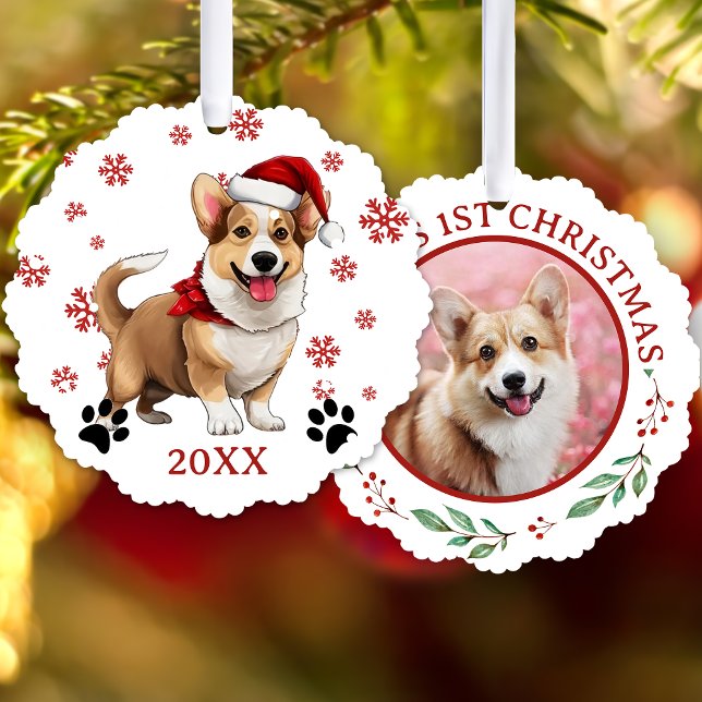 Christmas Welsh Corgi Dog Personalisiert Ornament Karte (Von Creator hochgeladen)
