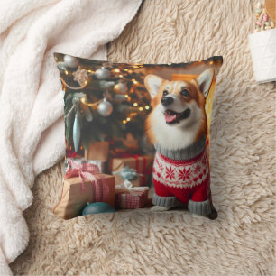 Christmas Welsh Corgi Pillow Kissen
