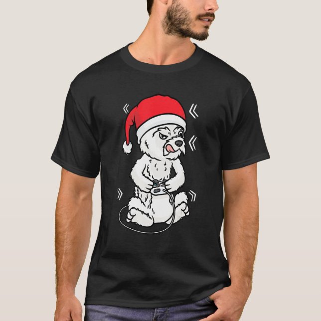 Christmas West Highland White Terrier Dog Video Ga T-Shirt (Vorderseite)