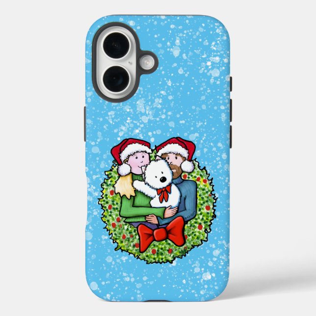 Christmas Westie Family KiniArt Case-Mate iPhone Hülle (Rückseite)