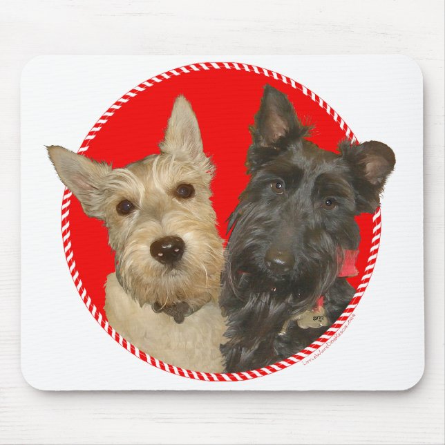 Christmas Wheaten & Black Scott Mousepad (Vorne)
