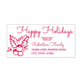 Christmas Whimsical Hand Drawn Holly Berries Permastempel