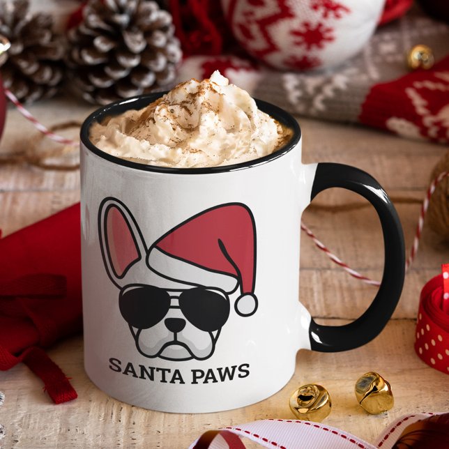 Christmas White French Bulldog Tasse (Von Creator hochgeladen)