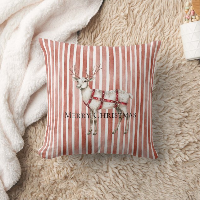 Christmas White Peppermint Deer Kissen (Decke)