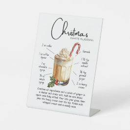 Christmas White Russian Cocktail Pedestal Sign Sockelschild