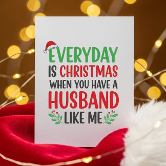 Christmas Wife Card Funny Husband Message Feiertagskarte