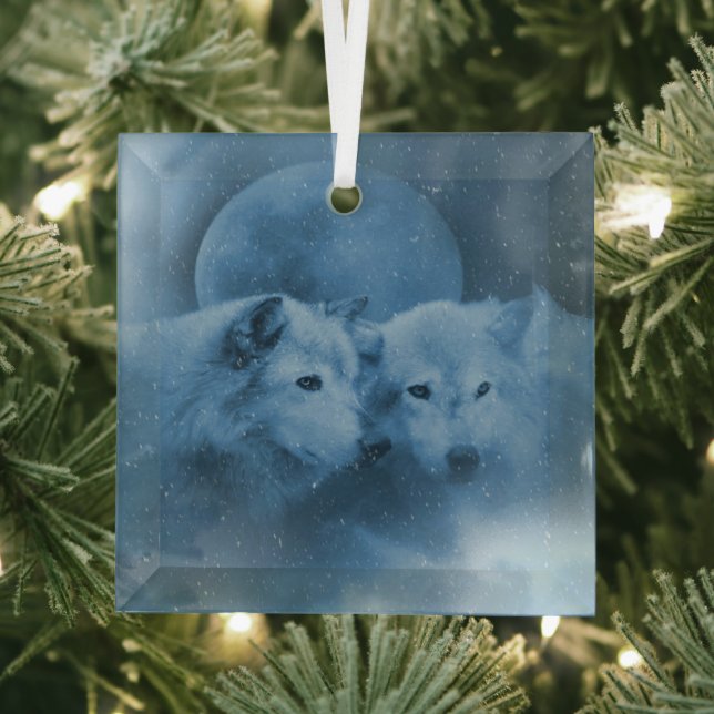 Christmas Wildlife Wolf Hübsch Ornament Aus Glas (Insitu)