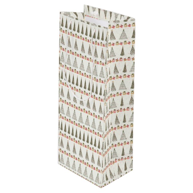 Christmas Wine Gift Bag Geschenktüte Für Weinflaschen (Vorderseite Schrägansicht)