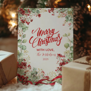 Christmas Winter Berry Wreath Feiertagskarte