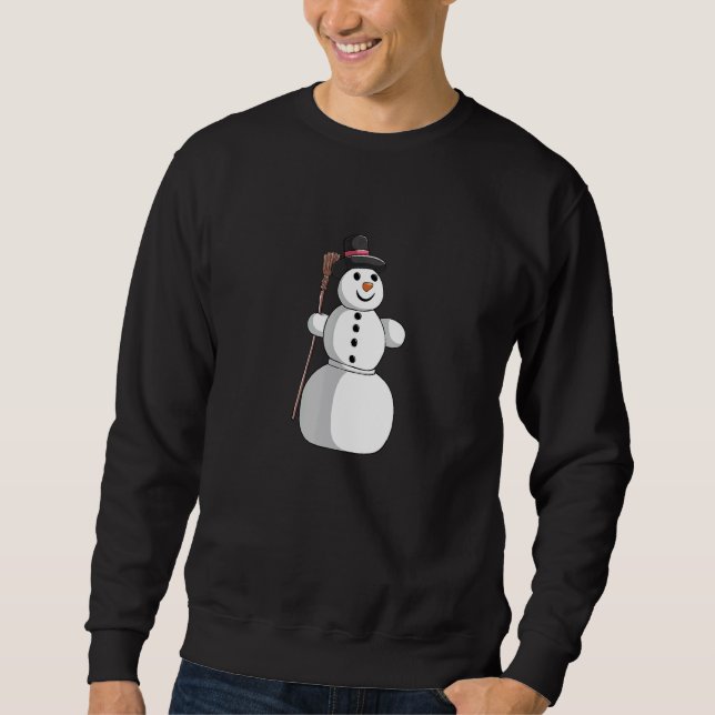Christmas winter Christmas Xmas cute snowman 1 Sweatshirt (Vorderseite)