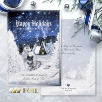 Christmas Winter Fairy Tale, Wolves in Snow -