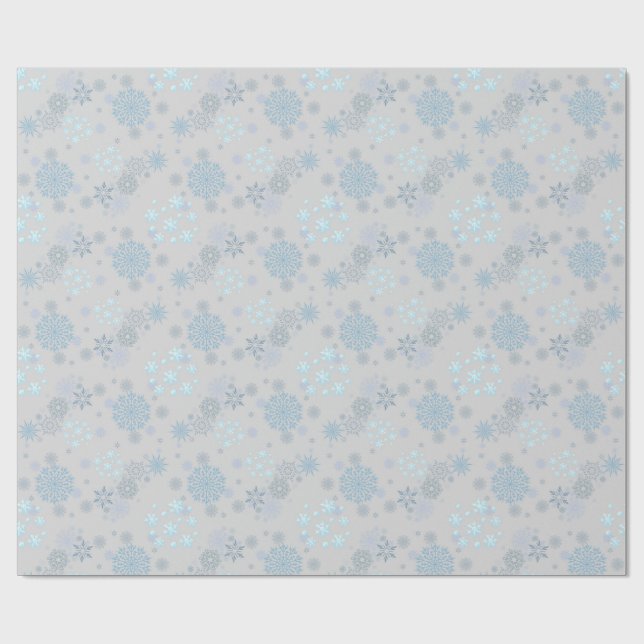 Christmas Winter Hanukkah Snowflake design Geschenkpapier (Flach)