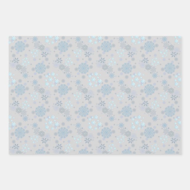 Christmas Winter Hanukkah Snowflake design Geschenkpapier Set (Vorderseite)