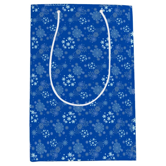 Christmas Winter Hanukkah Snowflake design  Mittlere Geschenktüte (Vorderseite)