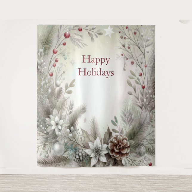 Christmas Winter Holiday Backdrop Wandteppich (Vorderseite)