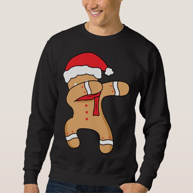 Christmas winter holiday dance dabbing gingerbread sweatshirt (Vorderseite)
