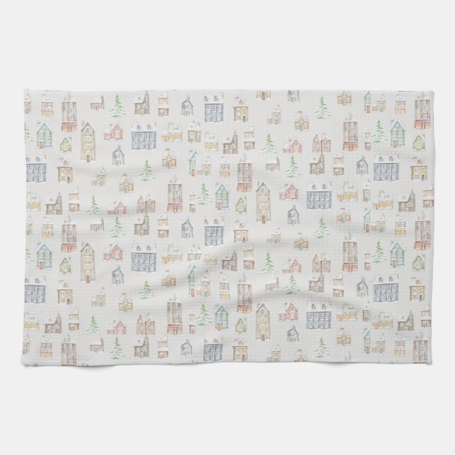 Christmas Winter House Tea Towel Geschirrtuch (Horizontal)