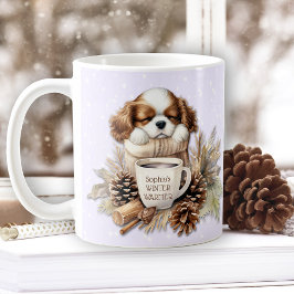 Christmas Winter Lila Cavalier King Charles Dog Kaffeetasse