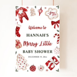 Christmas Winter Merry Little Baby Dusche Willkomm Poster