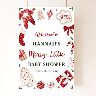 Christmas Winter Merry Little Baby Dusche Willkomm Poster