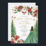 Christmas Winter Poinsettia Princess 16 . Geburtst Einladung<br><div class="desc">Weihnachts Winter Poinsettia Prinzessin 16 . Geburtstag Einladung</div>