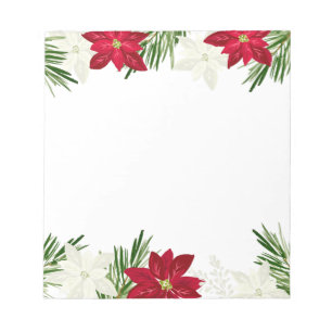 Christmas Winter Red Bold Poinsettia Notizblock