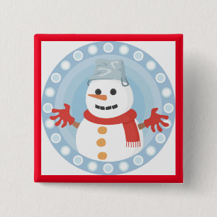 CHRISTMAS WINTER SNOWMAN BUTTON