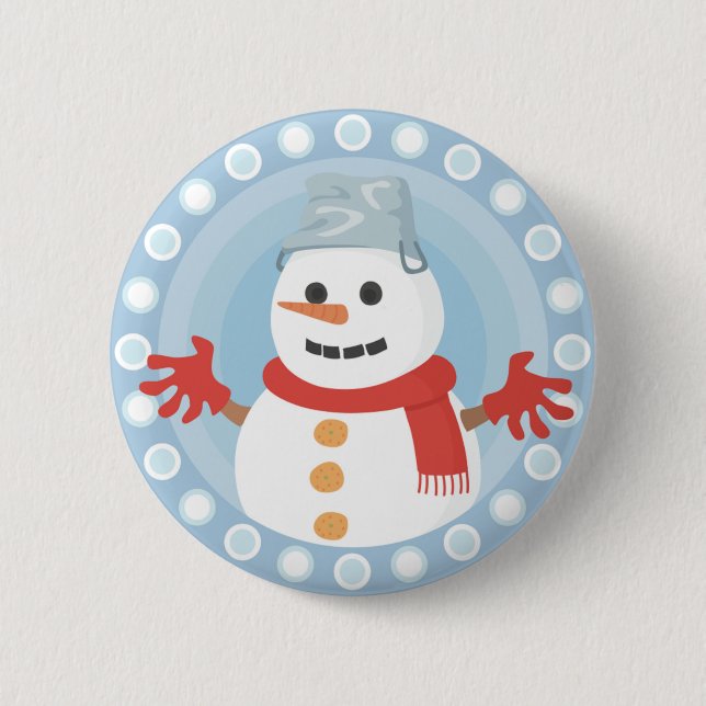 CHRISTMAS WINTER SNOWMAN BUTTON (Vorderseite)
