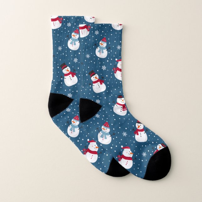 CHRISTMAS WINTER SNOWMAN CUSTOMIZABLE MONOGRAMM SOCKEN (Paar)