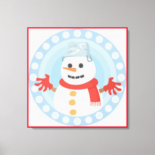 CHRISTMAS WINTER SNOWMAN LEINWANDDRUCK