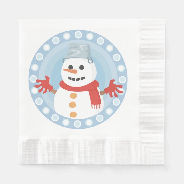 CHRISTMAS WINTER SNOWMAN SERVIETTE (Vorderseite)