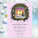 Christmas Winter Wonderland Eggplant Lila Einladung<br><div class="desc">Feiern Sie Ihre Liebe in dieser Urlaubssaison mit unserer atemberaubenden Weihnachts-Wonderland Hochzeitseinladung. Gerahmt von einem üppigen immergrünen Kranz in Aquarell, bringt diese moderne Einladung Eleganz und Magie in Ihren besonderen Tag. Der Kranz ist wunderschön mit Nadelkronen, reichen lila und Rose Beeren, zarten aqua-blauen Bläsern und bunten Lichtern geschmückt, die ein...</div>