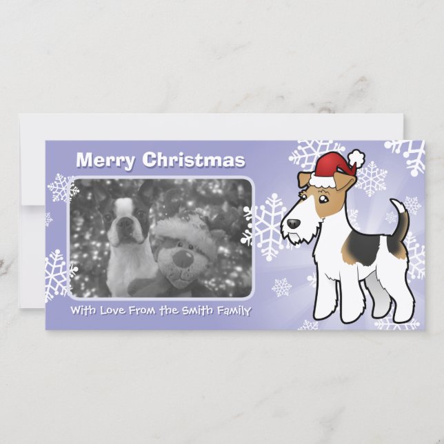 Christmas Wire Fox Terrier Feiertagskarte (Vorderseite)