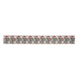 Christmas Wire Hair Dachshund Dog Holiday Plaid Satinband